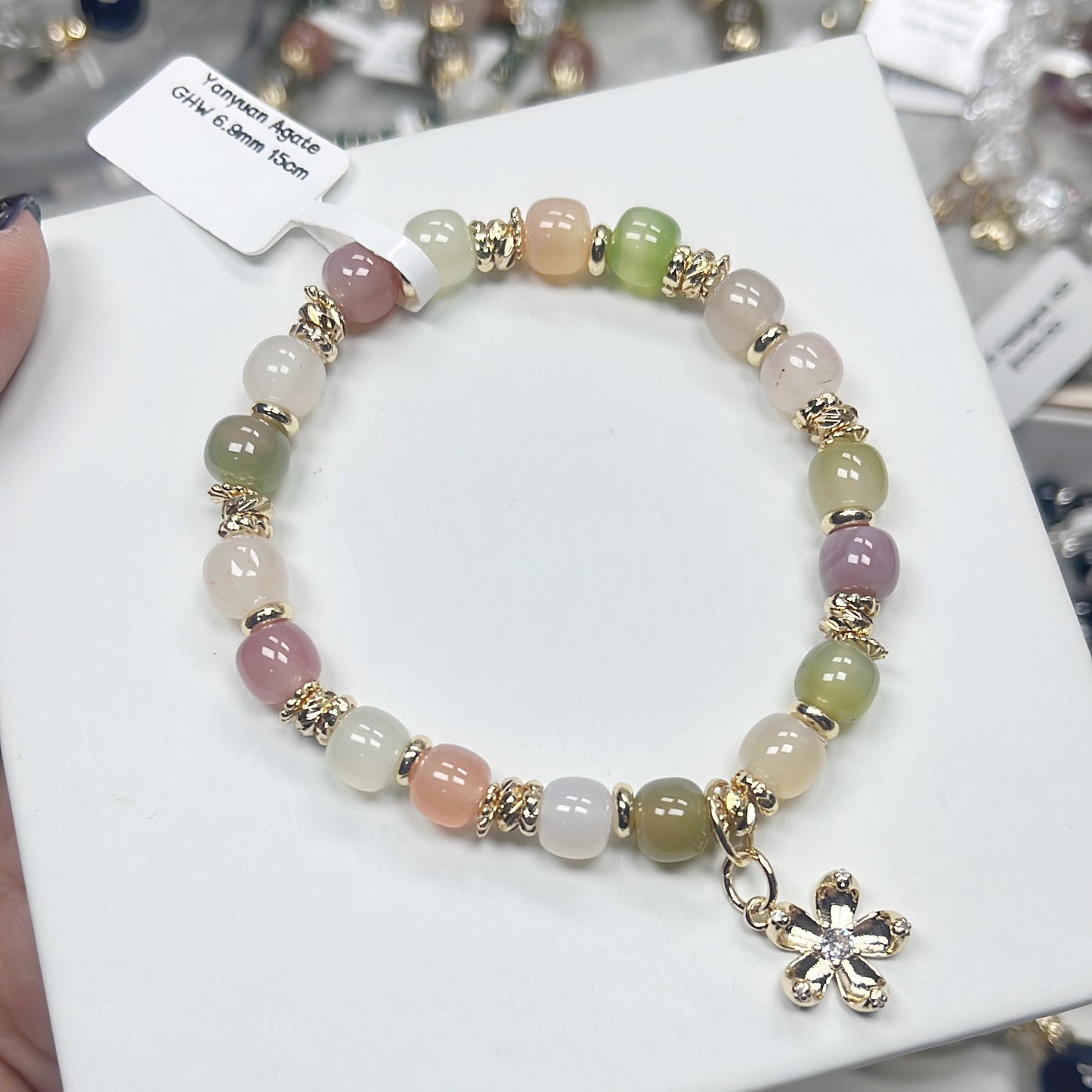 Yanyuan Agate -- Bracelet Elastic 14K Gold