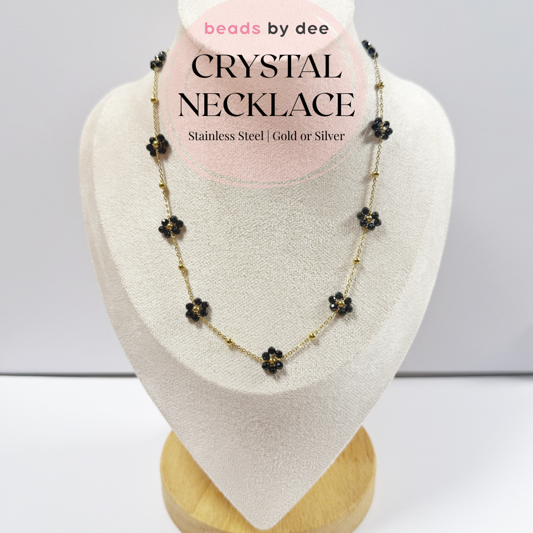 (PRE-ORDER) Flower Crystal Stainless Steel Necklace