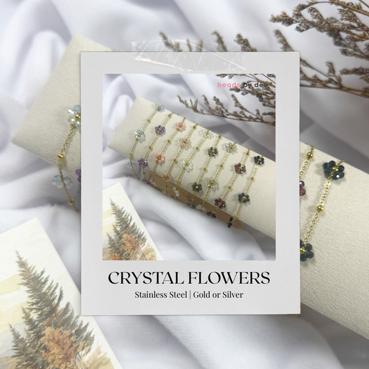 (PRE-ORDER) Flower Crystal Stainless Steel Bracelets