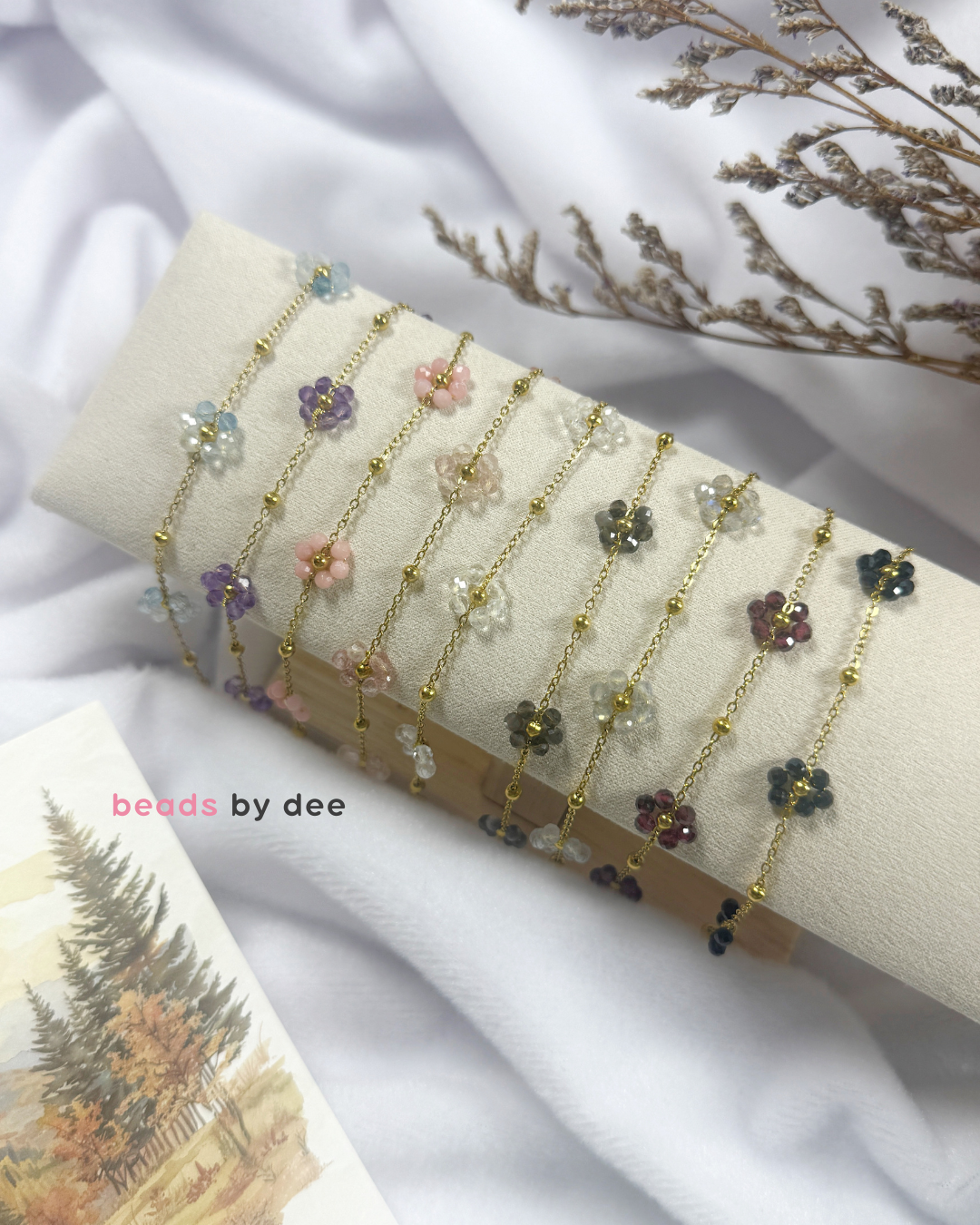 (PRE-ORDER) Flower Crystal Stainless Steel Bracelets