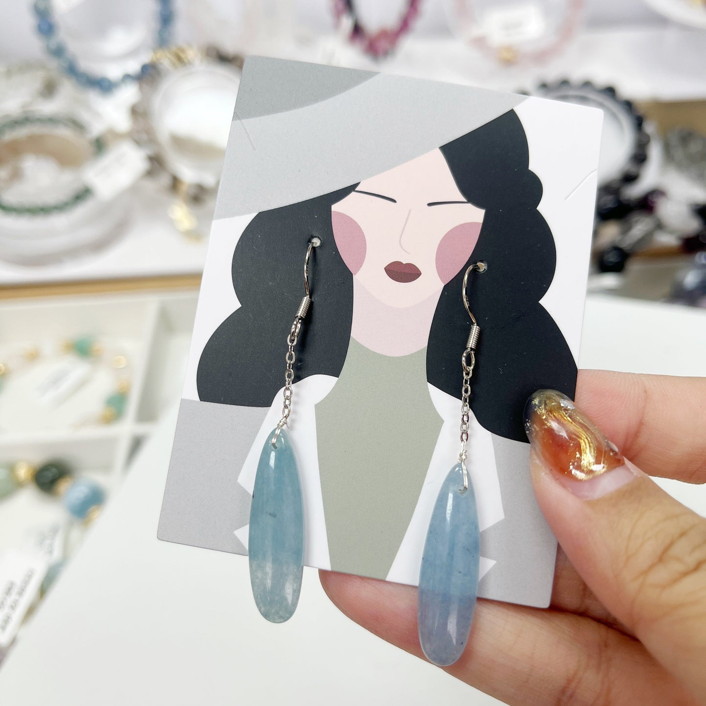 Aquamarine 925 Silver Teardrop Earrings