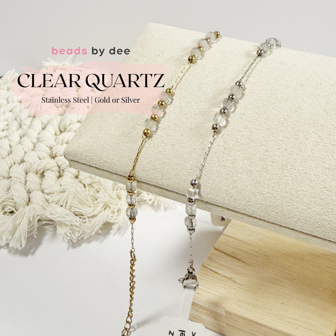 (PRE-ORDER) Faceted Crystal Stainless Steel Bracelets