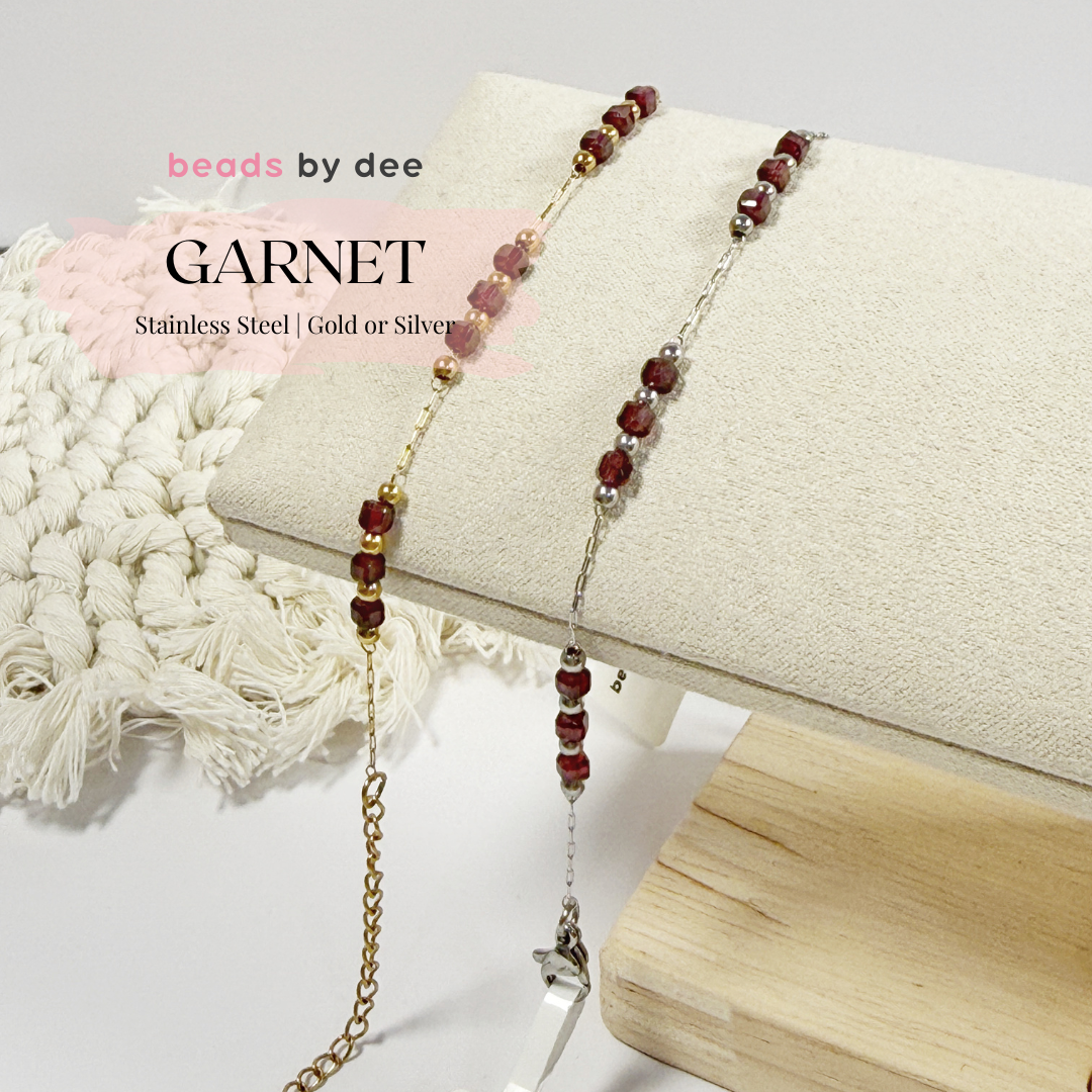 (PRE-ORDER) Faceted Crystal Stainless Steel Bracelets