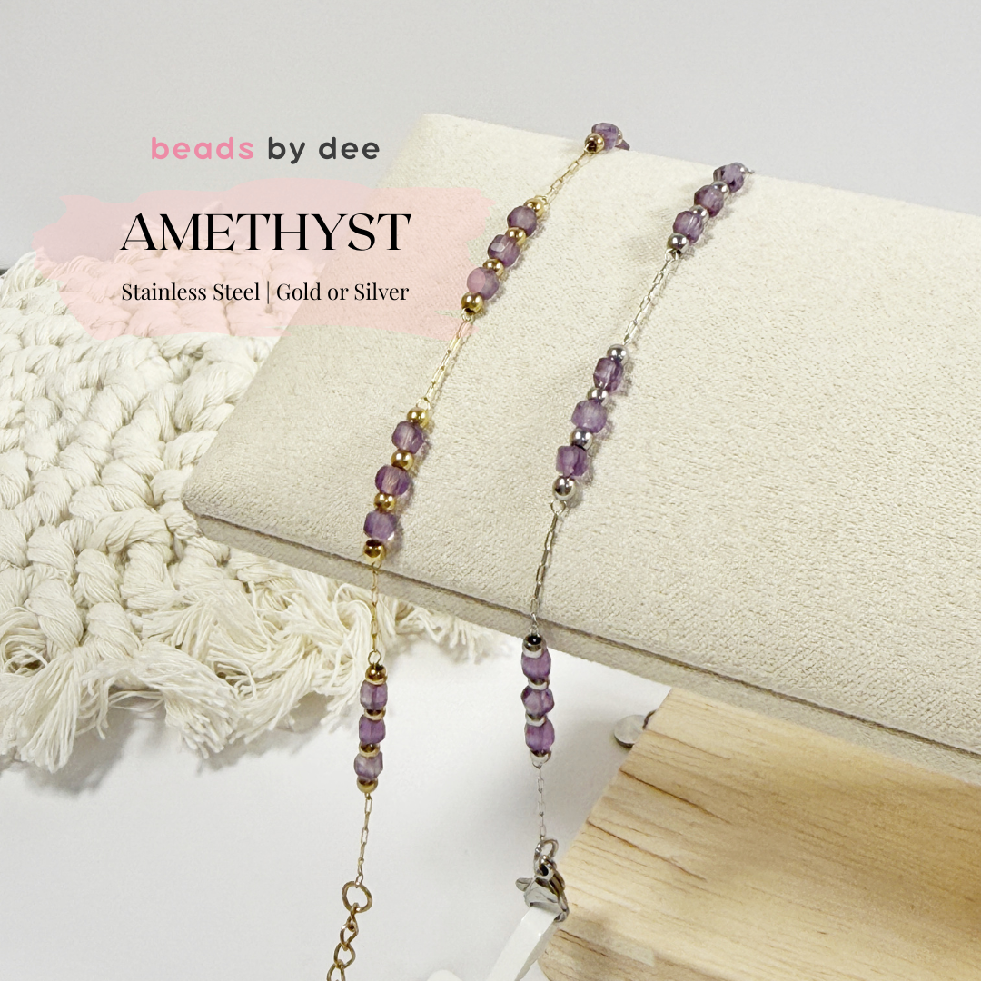 (PRE-ORDER) Faceted Crystal Stainless Steel Bracelets