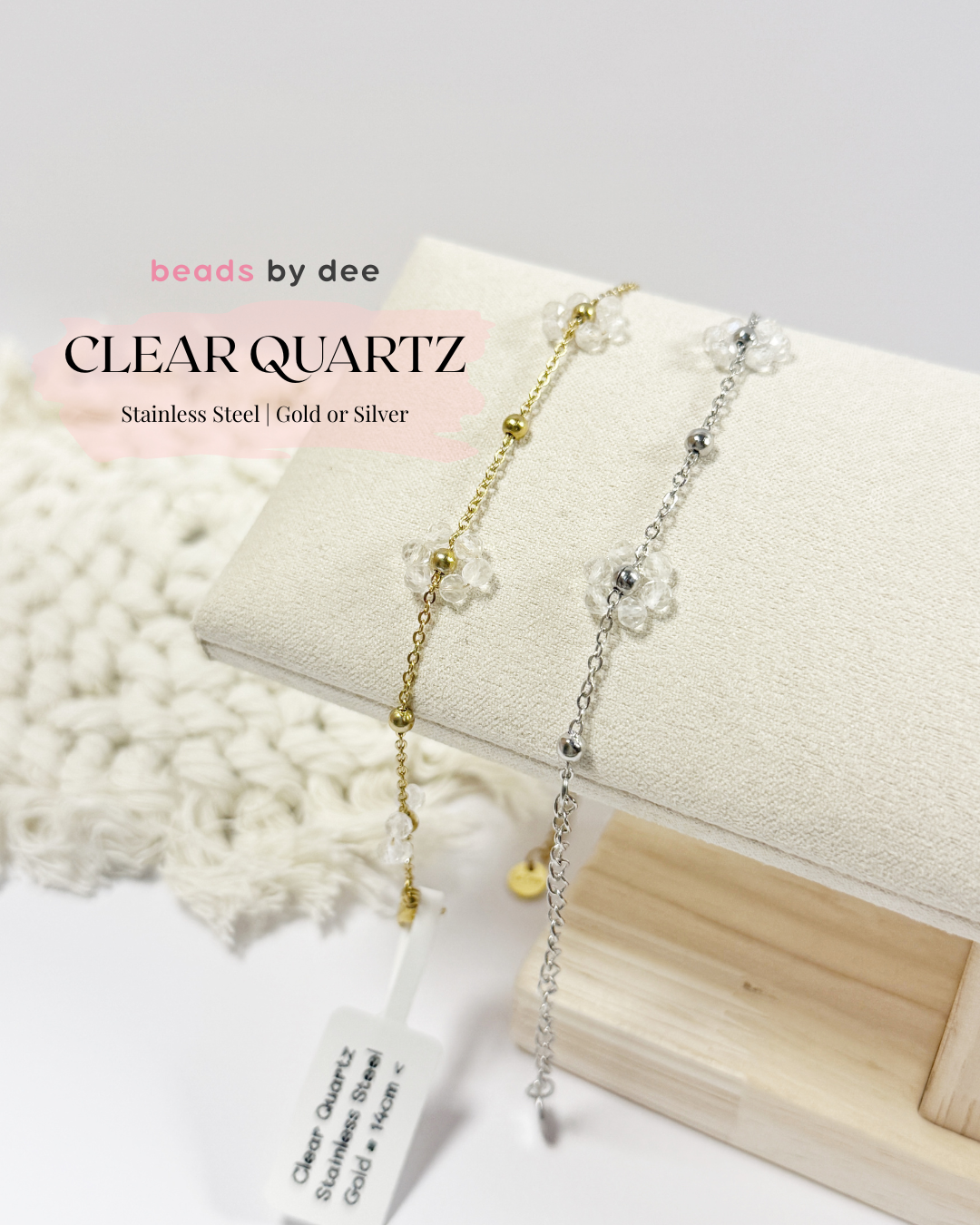 (PRE-ORDER) Flower Crystal Stainless Steel Bracelets