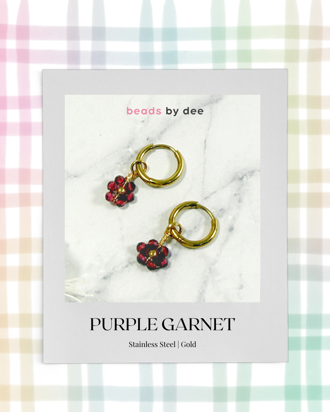 (PRE-ORDER) Flower Crystal Stainless Steel Huggies