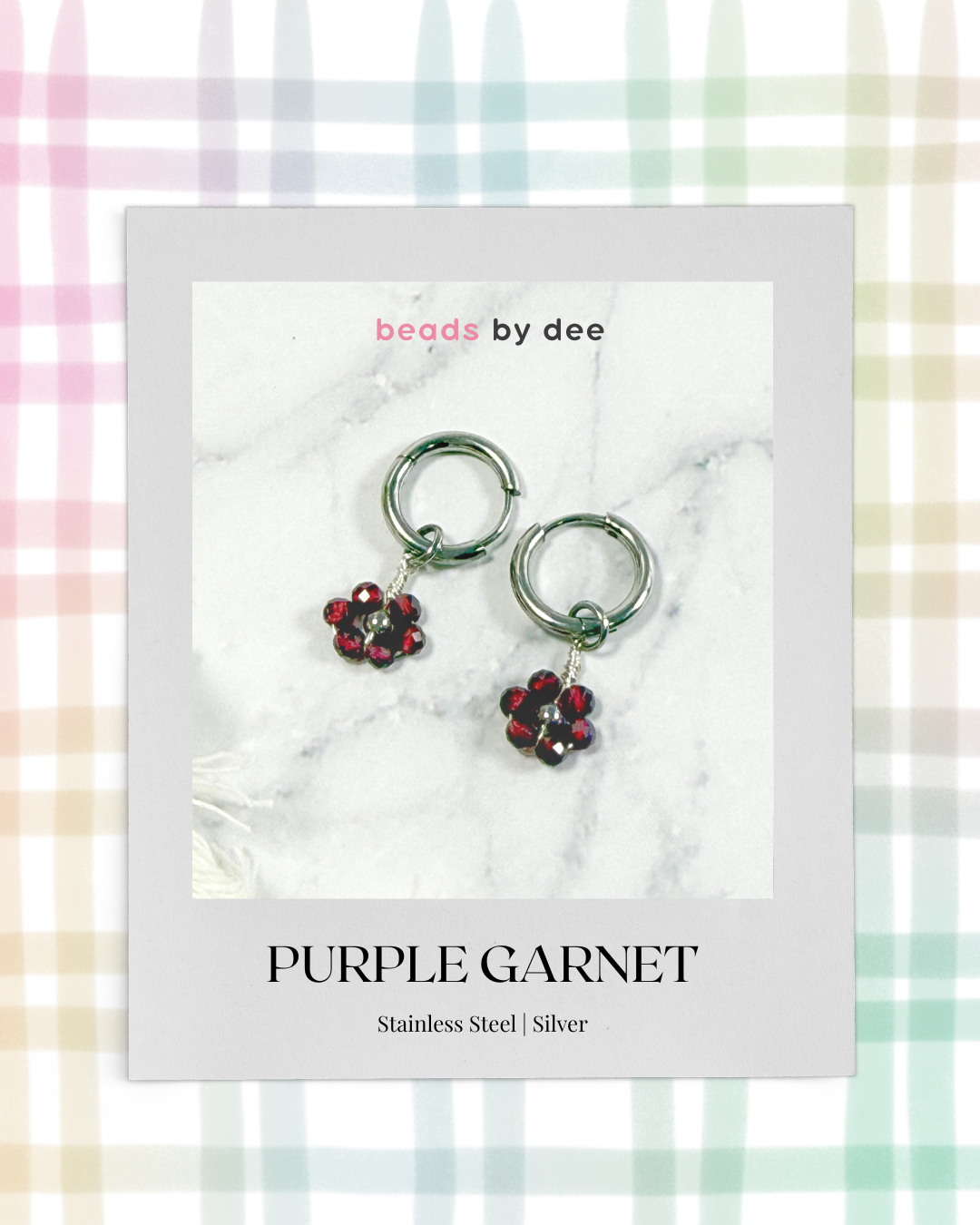 (PRE-ORDER) Flower Crystal Stainless Steel Huggies