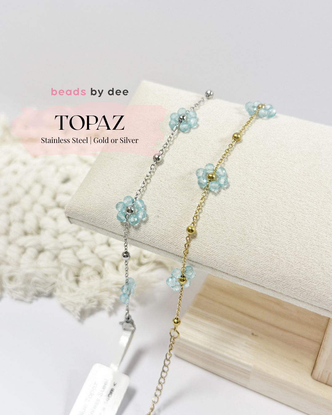 (PRE-ORDER) Flower Crystal Stainless Steel Bracelets